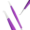 My Lash Tools Curved Degree Tweezers for Individual & Classic Lashes - Stainless Steel - 14cm