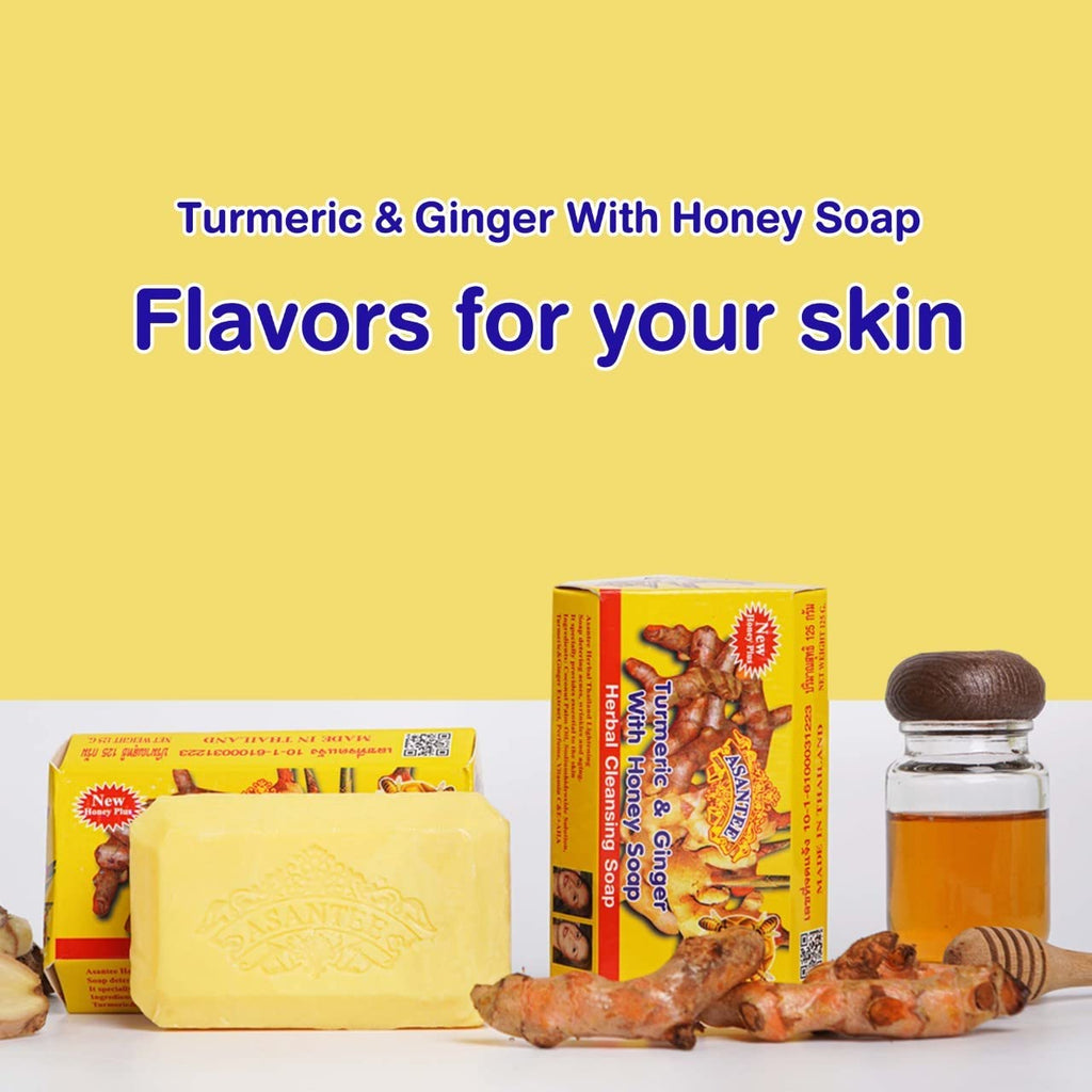 ASANTEE Turmeric & Ginger With Honey Cleansing Soap (Pack of 1)
