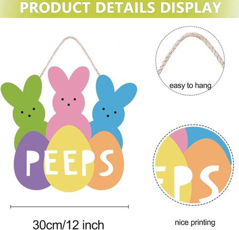Regine Switzerland Easter Wreath - Cute Bunny Welcome Sign for Front Door Decor | Farmhouse Style