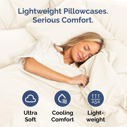 Standard Pillow Cases Set of 2 | Ultra-Soft Hotel Quality - Comfy, Wrinkle-Free & Stain Resistant - Off White