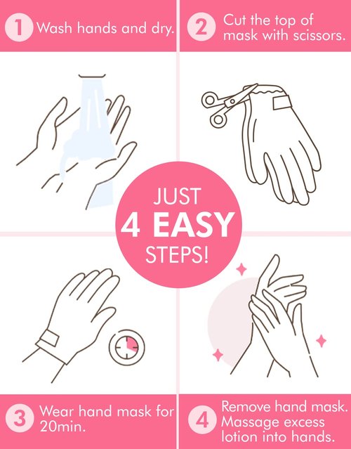 DERMAL Moistfull Silky Hand Mask Gloves 3 Pairs for Dry Hands - Intensive Repairing with Collagen and Shea Butter - Nourishing & Moisturizing Renew Hand Mask - Refreshing Peach Scent