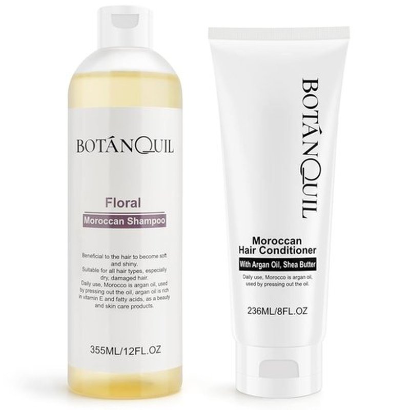Moroccan Shampoo and Conditioner Set - Argan Oil & Shea Butter for Dry, Damaged Hair | Hydrating Anti-Frizz
