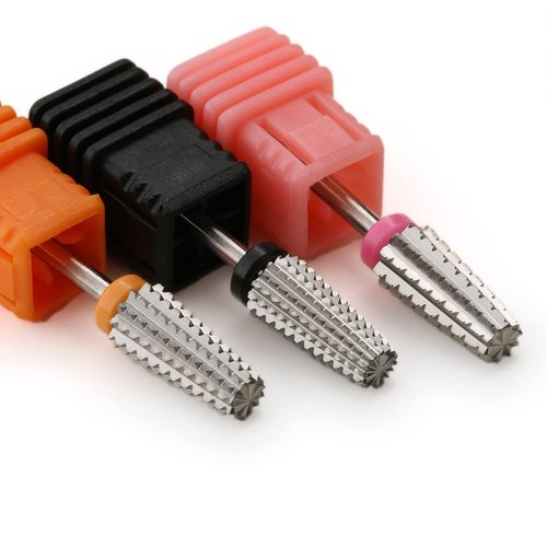 ERUIKA 7pcs 5 in 1 Nail Drill Bits Set, Multi-Function Tapered Shaping Carbide Nail Drill Bit Use for Both Left to Right Handed, 3/32 Inch Nail Bit for Remove Acrylic Gel Nail Accessories(Silver)