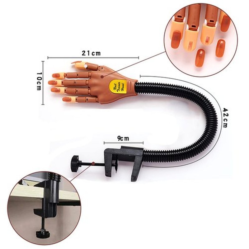 DASGIRL Practice Hand for Acrylic Nails, Flexible Nail Practice Hands Training Kits, Fake Mannequin Hands for Nails Practice, Movable Nail Mannequin Hand with 100PCS Nail Tips