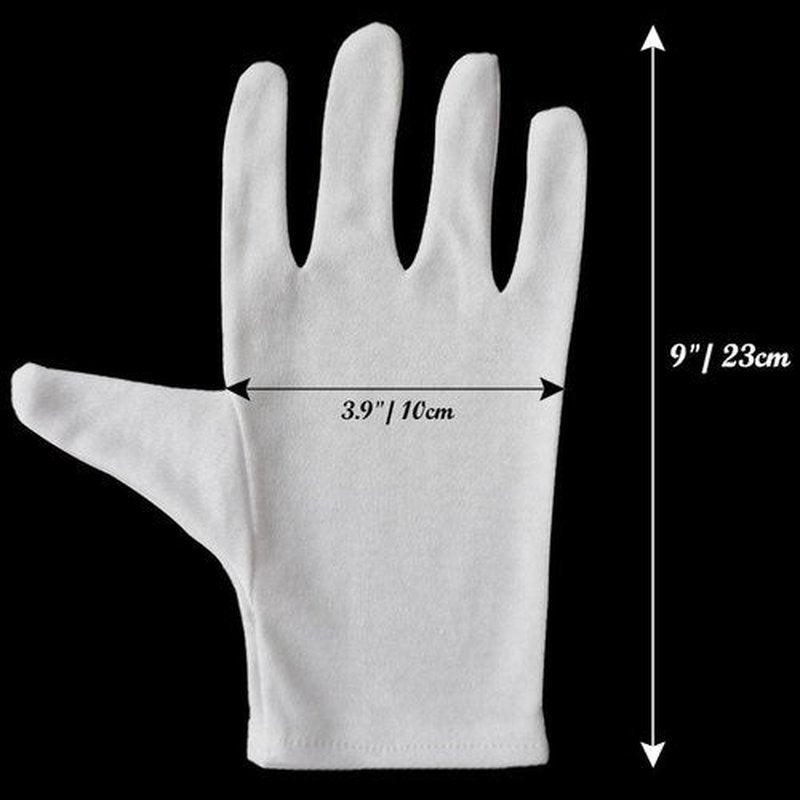 Alyan & Jammsy White Gloves 100% Cotton Gloves for Dry Hands Women Men Sleeping Gloves Overnight Moisturizing Gloves Eczema Sensitive Skin Treatement (10 Pairs)