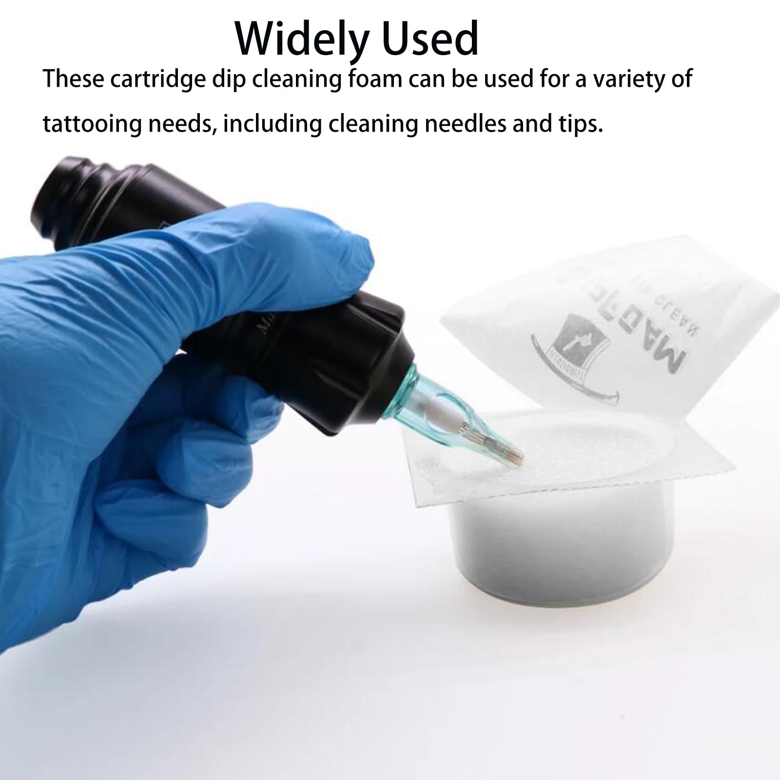 Dip Foam,Professional 24Pcs Tattoo Dip Foam Rinse Cup Disposable Dip Clean Foam Cup Caps Cartridge Dip Foam Cleaning Supplies for Tattoo Needle (Black)