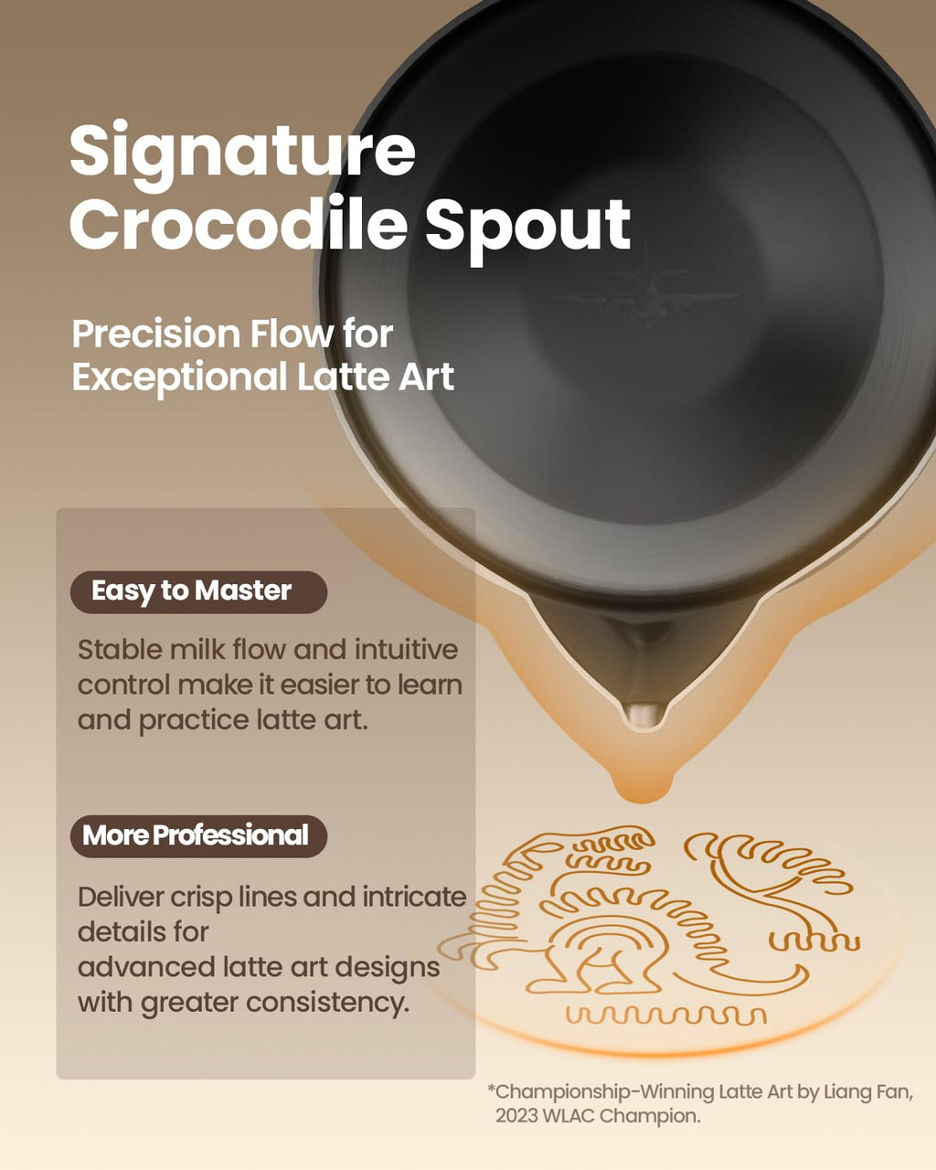 MHW-3BOMBER Espresso Steaming Pitcher Milk Frothing Pitcher Stainless Steel Milk Coffee Cappuccino Latte Art Barista Cup 13.5oz/400ml P5019W