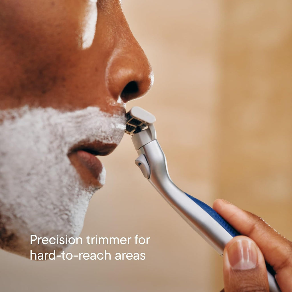 Harry's Plus Trial Shaving Kit for Men - Premium Handle, Razor Blade Cartridge, Foaming Shave Gel, and Travel Blade Cover - Advanced Pivoting System - Moss
