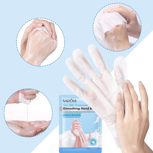 Permotary Moisturizing Hand Mask Gloves for Dry Skin, 6 Pairs, Milk Scented