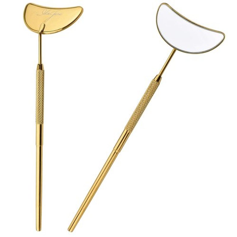 Gold LASH Mirror for Eyelash Extension Supplies, Half Moon Lash Mirror Tool for Lash Extension Supplies, Lash Mirror Gold, Lash Mirror Half Moon, Lash Mirror for Eyelash Extensions by Ida Jane