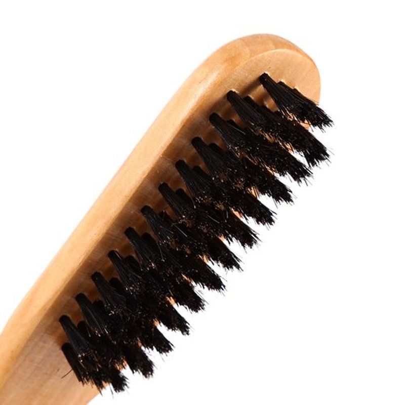 Chazcool Double Sided Bristle Hair Brush, Clamp Hair Brush Use for Smoothing and Straight Hair Styles, Wooden Hair Straightening Brush