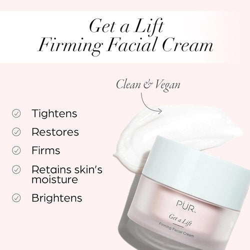 PÜR MINERALS Firming Facial Cream - Triple-Action Lightweight Moisturizer for Face & Neck | Tightens Skin & Reduces Fine Lines