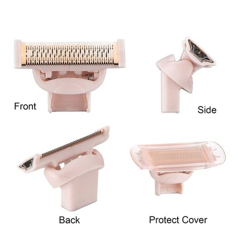 Finish Touch Flawless | 2 Pack Replacement Body Razor Heads with Clean Brush - Rose Gold