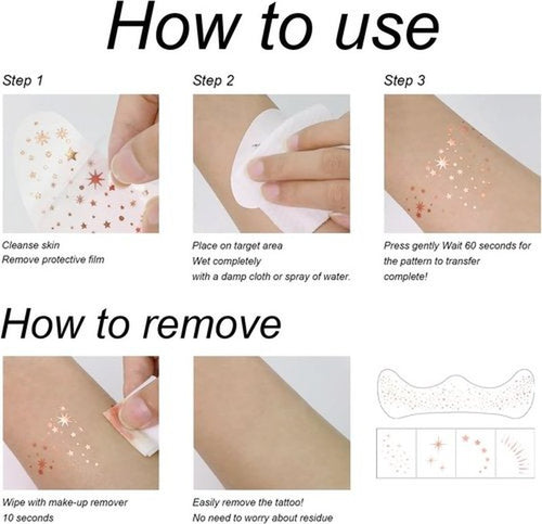 20PCS Glitter Freckles, Glitter Freckles Face Tattoo, Sparkle Freckles for Women and Kids, Cute Star Waterproof Silver Temporary Face Tattoos Glitter Glow Up Patches Makeup Patches (Silver)