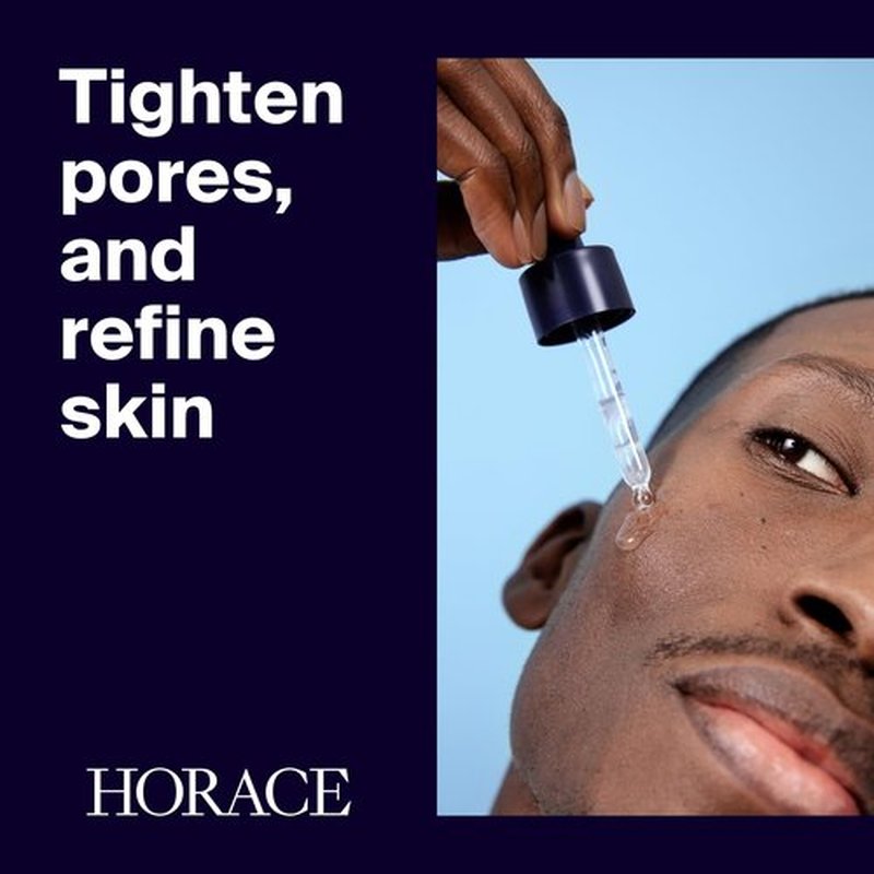 HORACE Salicylic Acid + Niacinamide Face Serum for Men - Anti-Blemish & Pore Tightening Treatment | Unscented, 30ml