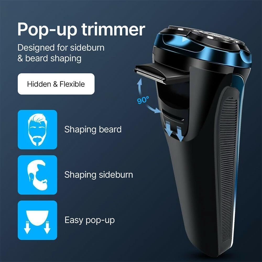 Snapbuy Electric Razor for Men, Snapbuy Electric Razor Pro of Father, 4D Floating Head Rotary Shaver,2026 New Electri c Shaver with LCD Display & Quiet Motor, IPX7 Waterproof (Blue)