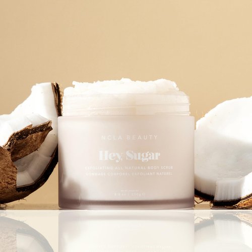 NCLA Beauty Hey Sugar All Natural Body Scrub - Moisturizing, Exfoliating Sugar Scrub - Shea, Cocoa, and Mango Butters - Coconut Vanilla - 8.8 oz
