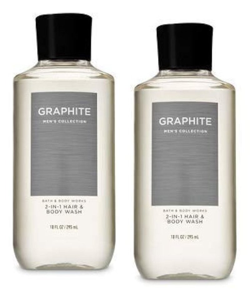 Bath and Body Works For Men 3-in-1 Hair, Face & Body Wash - Value Pack lot of 2 - Full Size (Graphite)
