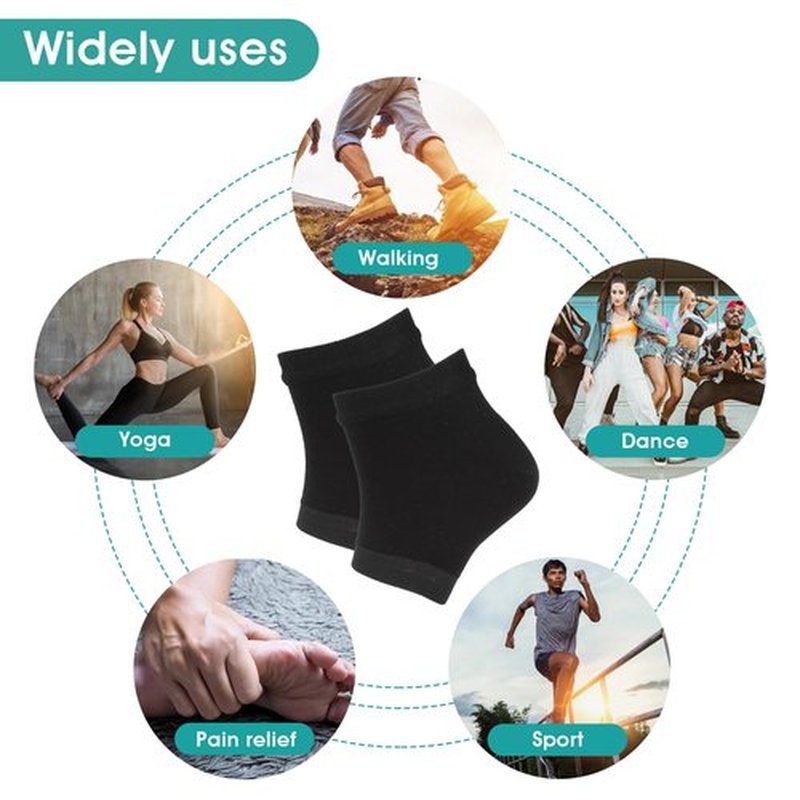 Sibba 3 Pairs Moisturizing Heel Socks Ventilate Gel Heel Open Toe Socks Soft Silicone Socks for Dry Hard Cracked Skin Breathable Reusable SPA Foot Protector Day Night Care Skin