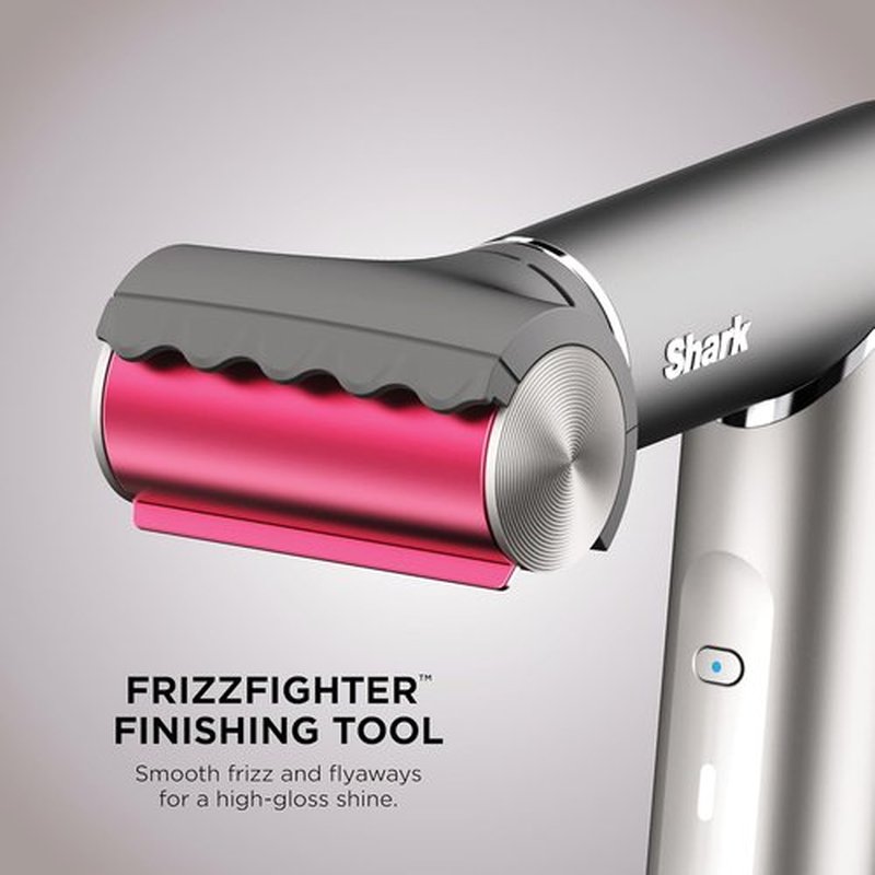 Shark FlexFusion Hair Dryer - Ceramic Air Styler with Diffuser & Auto-Wrap Curlers | Metallic Mist HD642