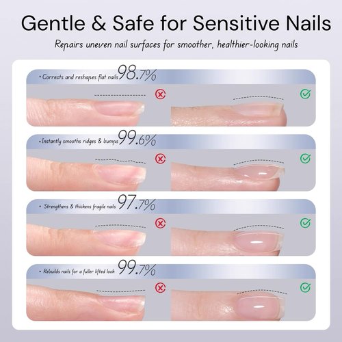 idyllbeauty Hema Free Rubber Builder Base Gel Polish, Vegan TPO Free Hema Free, for Strengthens Damaged Thin Nails Strengthen Apex Building Extension, LED UV Curing Thickening & Repair