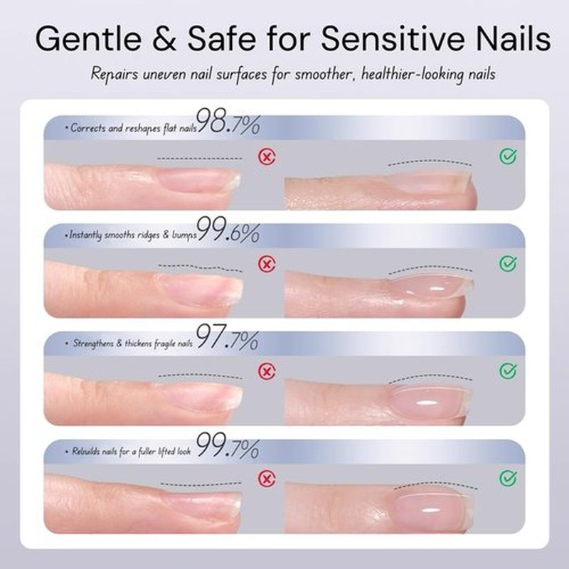 idyllbeauty Fiber Glass Builder Base Gel Polish, Hema Free Hypoallergenic Formula Soak Off Gel Strengthens Thin Nails, Salon Quality Manicure at Home for Women