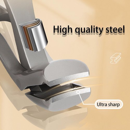 Nail Clipper for Seniors, Ergonomic Angled Head Senior Toenail Clipper, Large Angled Head Toenail Clippers with Wide Opening (Silver)