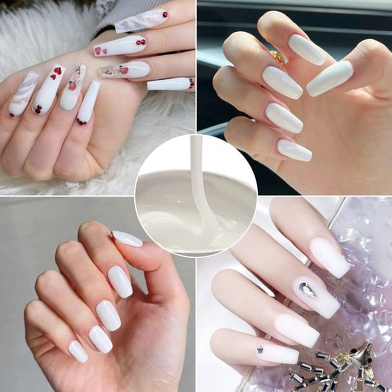 Nail Builder Gel Lofuanna 56g Led/uv White Hard/Builder Gel for Nails Self-leveling Formula Nail Gel Builder with Nail Art Brush Nail File Nail Forms Nail Strengthen Gel Nail Art Manicure Set for Strengthening Natural Nails and Sculpting Nail Extension at
