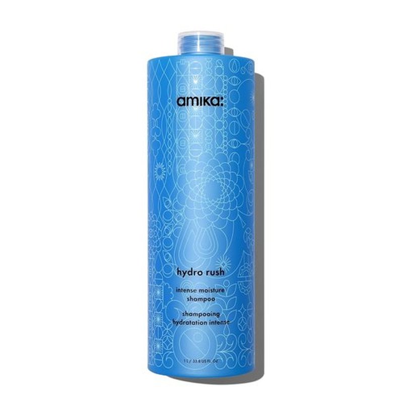 Amika Hydro Rush Intense Moisture Shampoo - Deep Hydration with Hyaluronic Acid | 10 Fl Oz