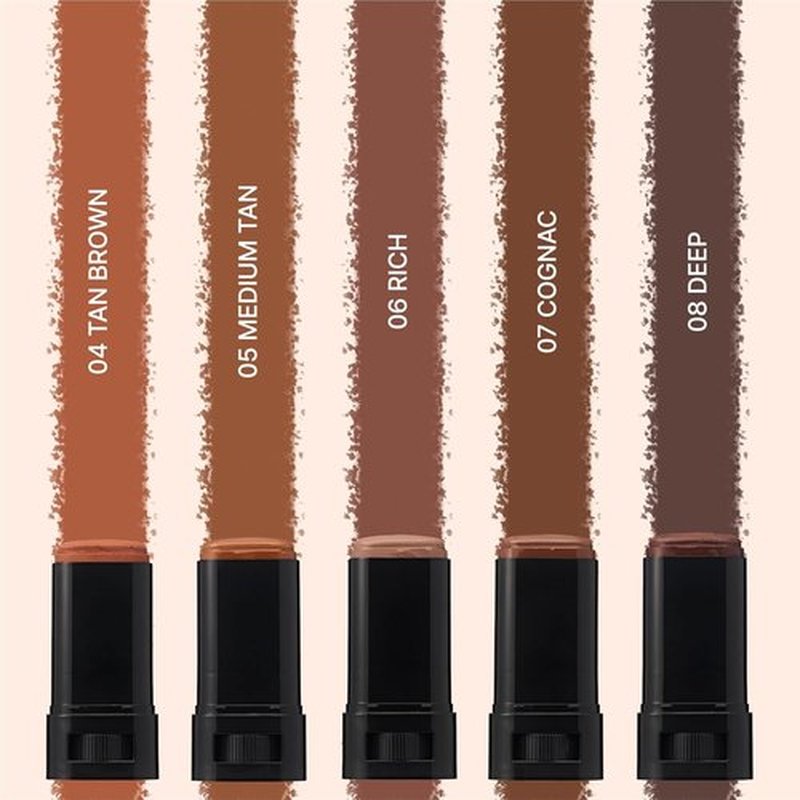 Kiss New York Airy Velvet Contour Stick - Medium Tan 0.70 Oz | Dual-Ended Brush Set & Hyaluronic Acid