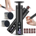 2 in 1 Electric Foot Callus Remover, 9 Speed Adjustable Foot Sander with LED Display, Electric Foot Grinder with 2000 mAh Rechargeable Battery, for Callus Removal, Replaceable Sandpaper Discs (Black)