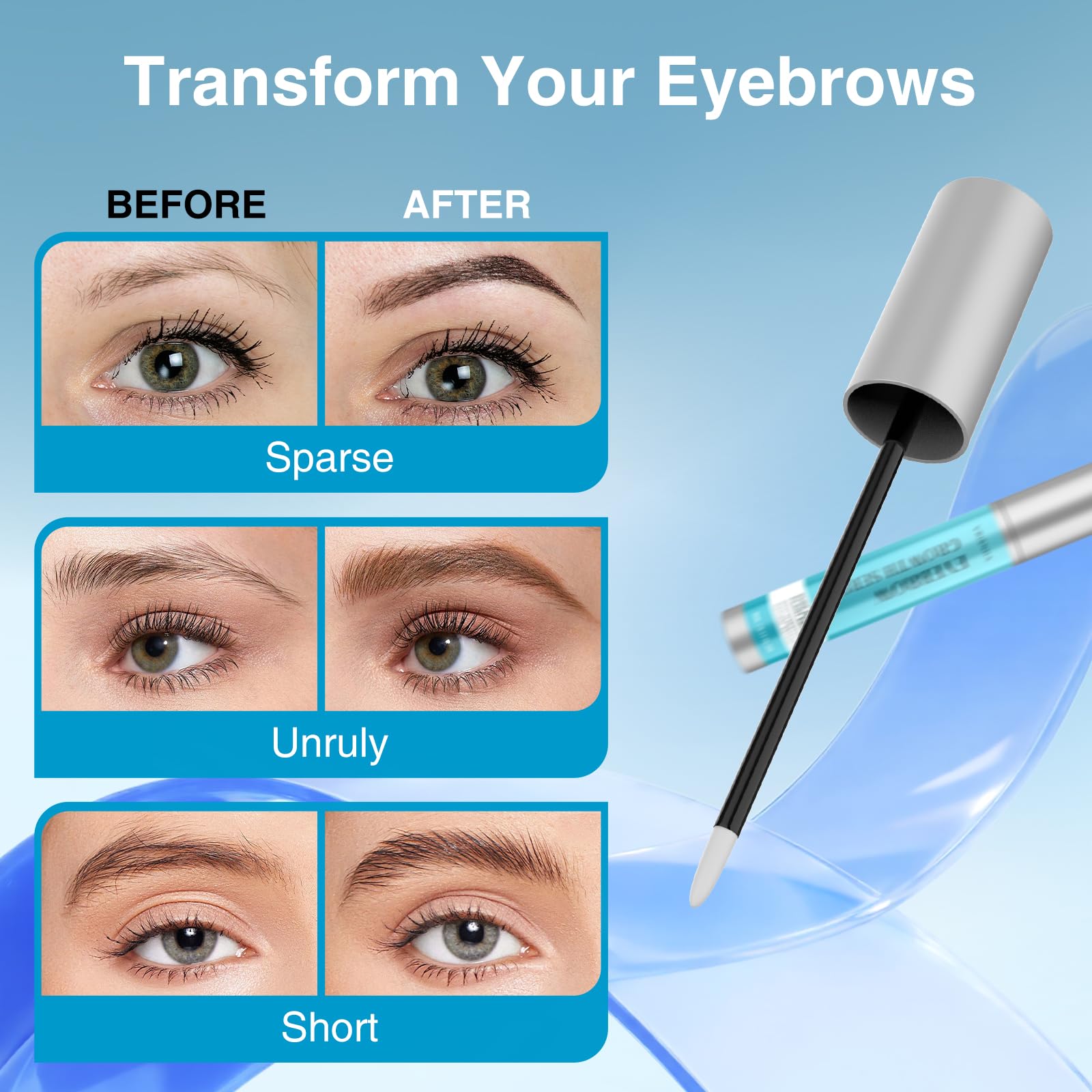 Eyebrow Growth Serum - Plant Extracts Eyebrow Serum and Enhancer for Thicker Brows and Grow Brows Faster, Longer, Fuller - 5mL