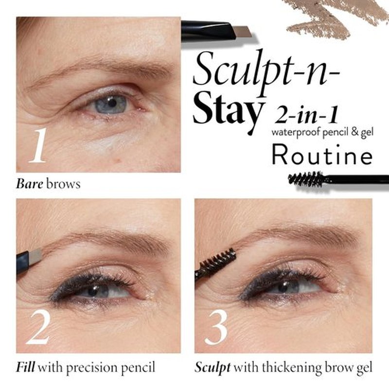 Laura Geller New York Waterproof Brow Pencil & Gel - Blonde Shade for Perfectly Sculpted Brows