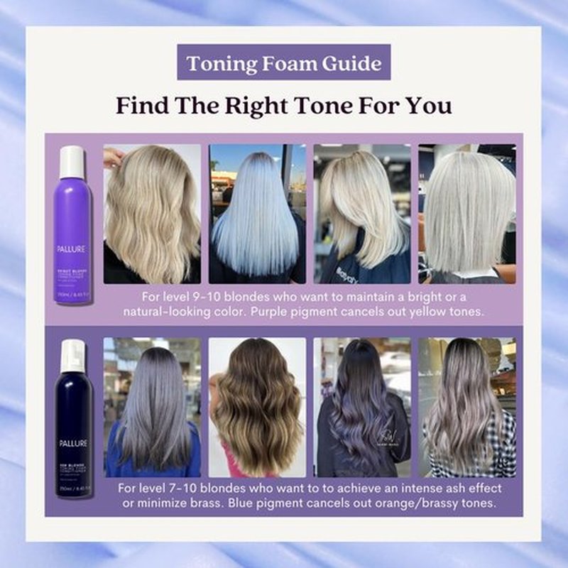 Pallure Bright Blonde Hair Toning Foam Conditioner - Reduces Brassiness & Yellow Tones | Vegan, 250 ml