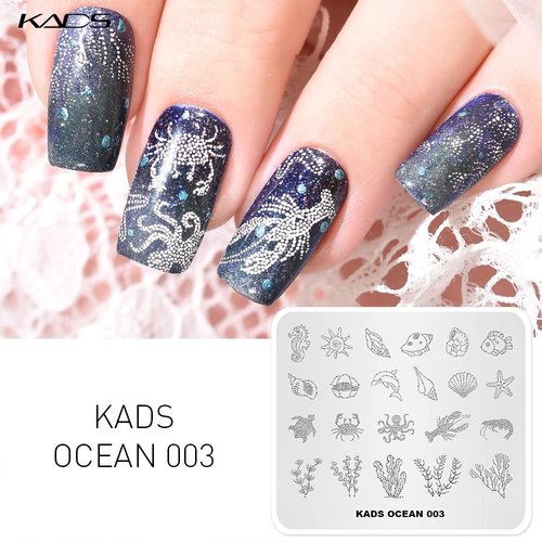 KADS Nail Art Stamp Plate - Ocean Sea Mermaid Series Nail Stamping Plate Template Image DIY Decoration Tool