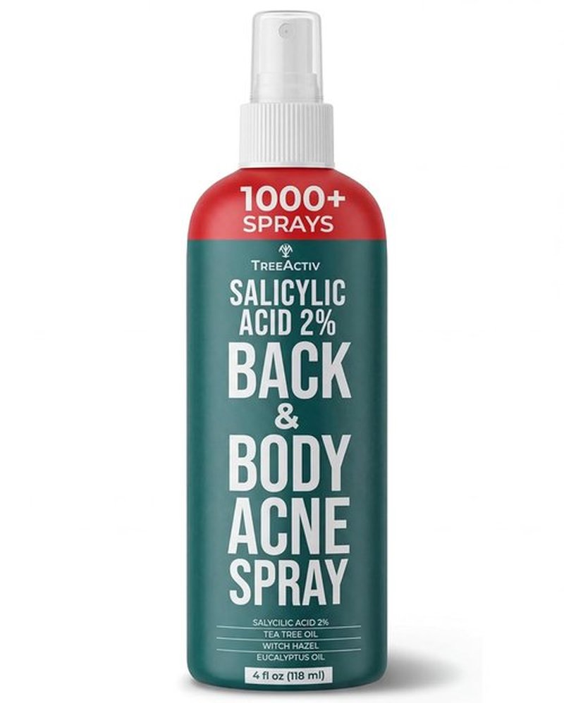 Back Acne Spray by [Brand Name] - Fast-Drying 2% Salicylic Acid & Tea Tree Oil Mist | 4 fl oz