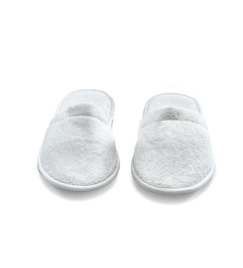 ESKYMODE Womens Cotton Bath Slippers, Terry Cloth Spa Slippers for Women White