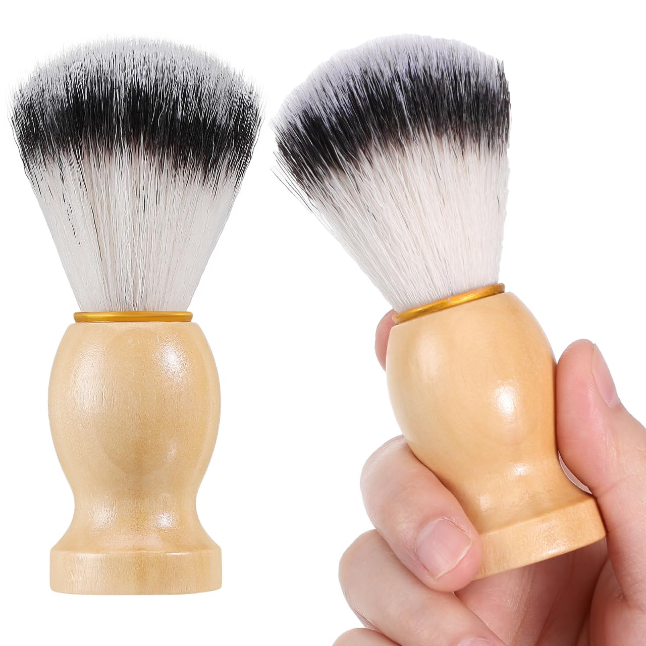 ABOOFAN 2 Pack Men S Shaving Brushes with Soft Synthetic Bristles and Bamboo Handles Wet Shave Tool for Beard Cleaning and Lathering Ideal for Salon Use and Gift Giving