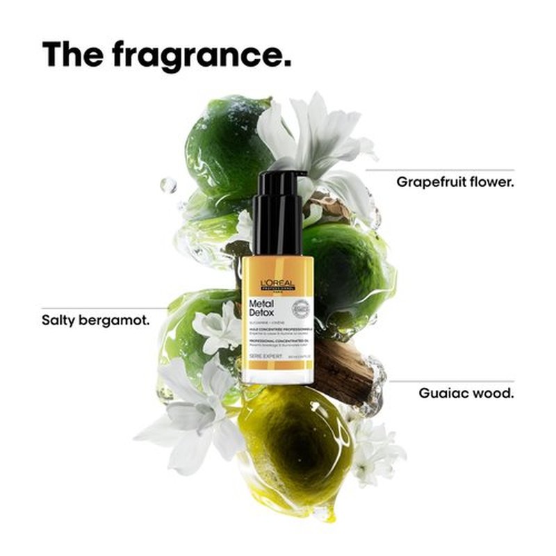 L'Oréal Professionnel Paris Metal Detox Leave-In Hair Oil - Anti-Frizz Heat Protectant, Removes Hard Water Metals & Prolongs Color, Adds Softness and Shine, For Dry, Damaged & Color Treated Hair