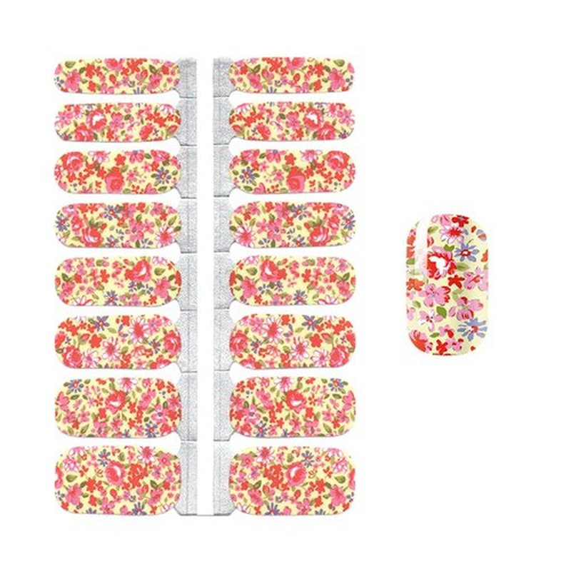 DANNEASY Thicker Nail Polish Strips Flowers Series, 5 Sheets Nail Stickers for Women, Adults, Light Color, Floral Style, Nail Art Stickers and Decals, Self-Adhesive, Single Use