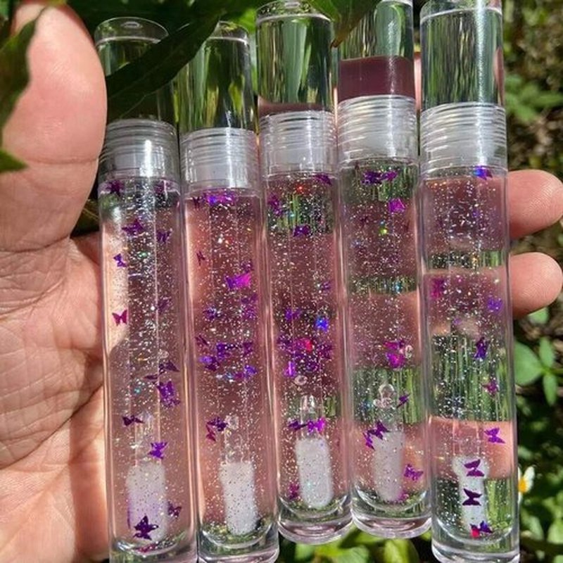 Snowso Lip Gloss Tubes with Wand Empty, 10 Pack 5ml Transparent Lip Gloss Containers, Clear Crystal Lip Gloss Tubes with Rubber Stoppers for DIY Lip Gloss