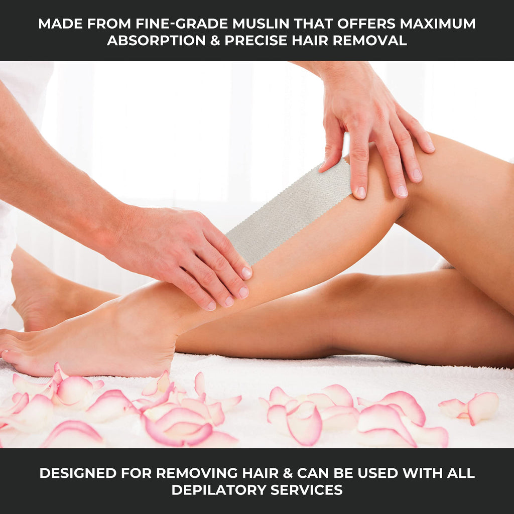 ForPro Natural Muslin Epilating Strips, Tear-Resistant, Pre-Cut Strips for Hair Removal, 3” W x 9” L, 100-Count