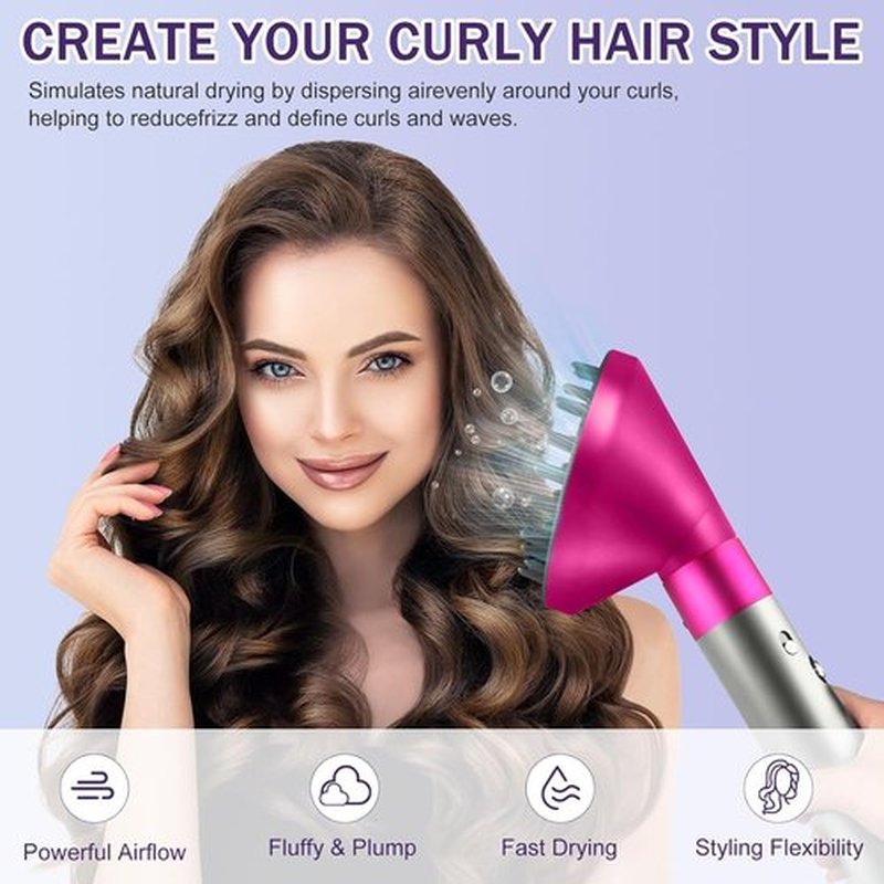 Dyson Upgraded Large Diffuser Attachment - Converts Airwrap Styler to Hair Dryer, Heat Resistant Nylon Fiber, Rose