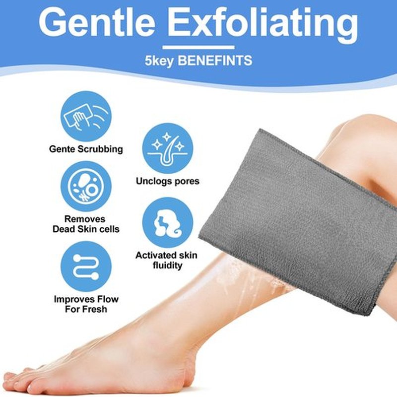 Tatuo 12 Pieces Korean Exfoliating Mitt Glove Italy Towel Body Skin Scrubber Exfoliating Scrubber for Remove Dead Skin Washcloth Korean(Large,White, Black, Gray)