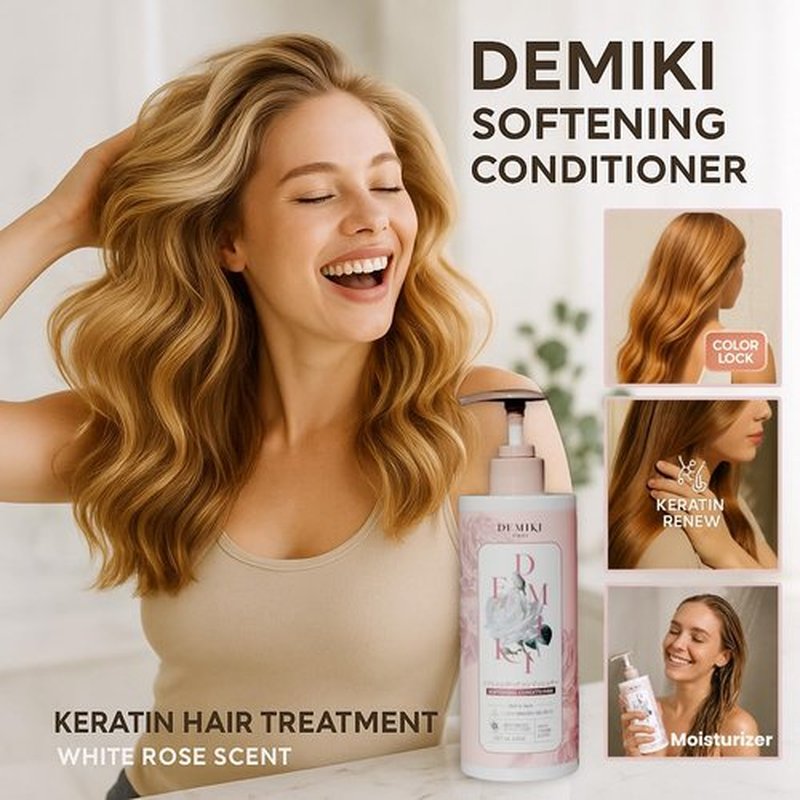 DEMIKI Japanese Conditioner Hair Care, Keratin Hair Treatment Hair Conditioner for Women, Color Safe, Deep Conditioner for Dry Damaged Hair, Frizz Ease, Sulfate-Free Anti-Dandruff 450ml 16oz