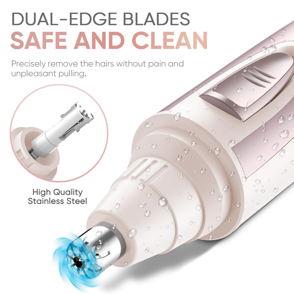 ZORAMI Replacement Nose Hair Trimmer Head, Stainless Steel Blades, Designed Battery-Operated Trimmer, Rose Pink
