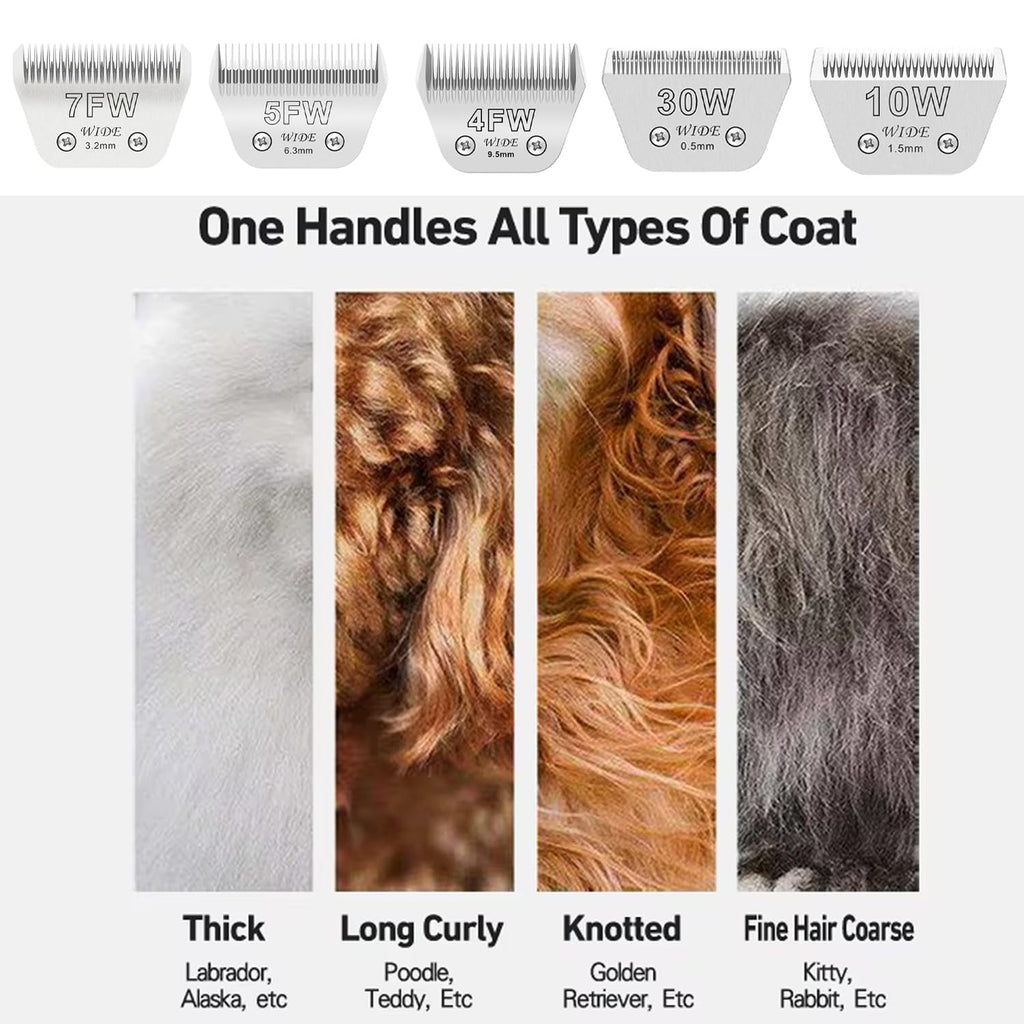 Audoc 2PCS 10 Blades Dog Grooming Blades Compatible with Andis,Oster A5,Wahl km10 Dog Clippers,Size-#10, 1/16-Inch Cut Length (2pcs #10 (1.5mm))