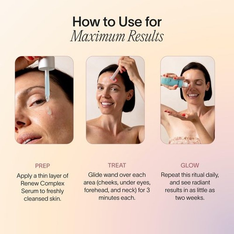Solawave Renew Complex Serum for Face & Neck | Boost the Effects of Facial Wand | Red Light Therapy for Face & Microcurrent Facial Device for Anti-Aging & Skin Tightening