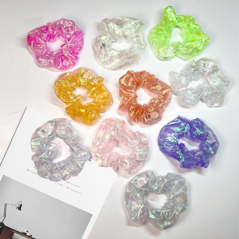 10 Pcs LED Mermaid Scrunchies for Women: Light UP Hair Scrunchies Rave Hair Accessories for Girls Glow in the Dark Party Supplies Sleepover Party Favors Festival Birthday Gift