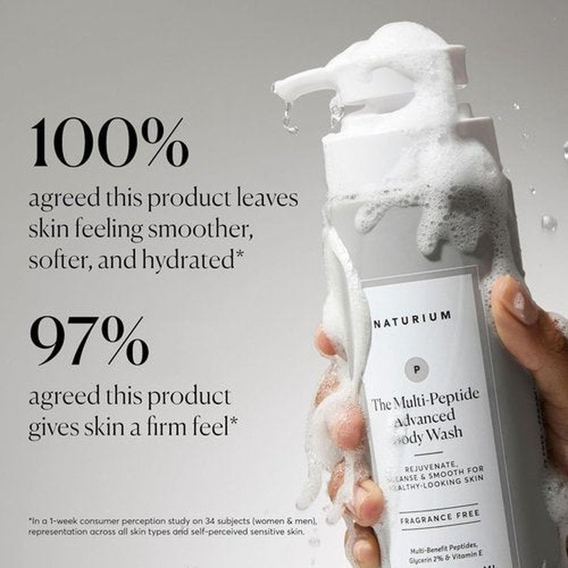 Naturium Multi-Peptide Body Wash - Rejuvenate & Cleanse with Rice Amino Acids & Vitamin E | 500 mL
